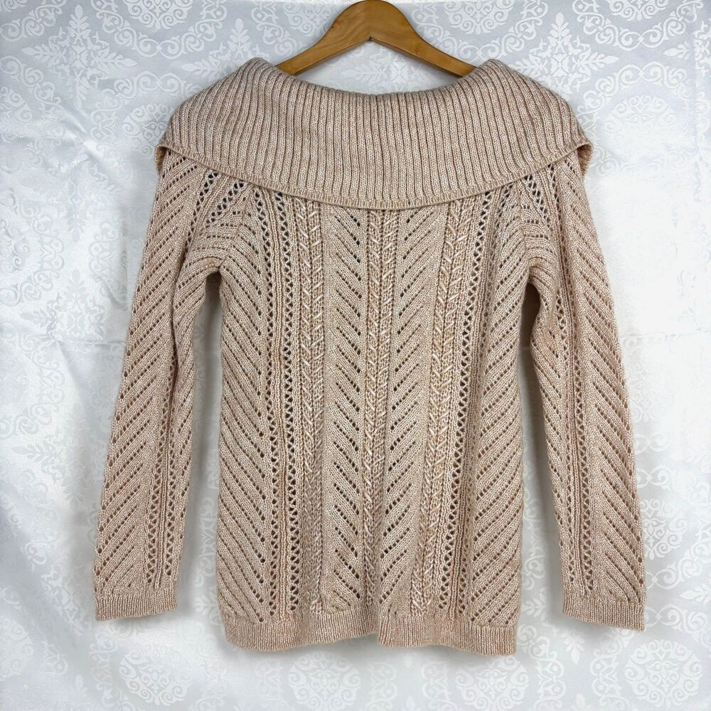 White House Black Market Sweater Cowl Bow Balletcore Coquette Pink NWT Small